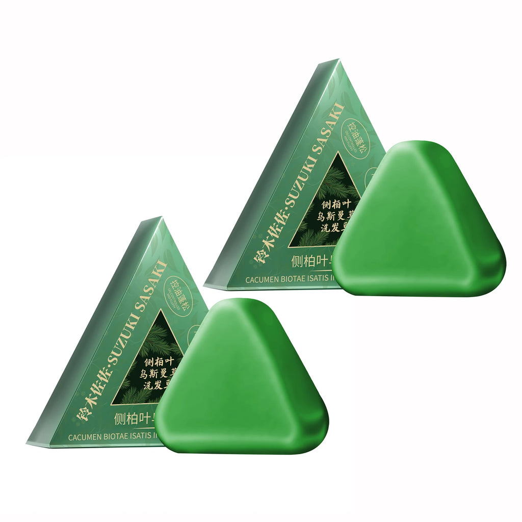 Nature Seven Green Soaps Shampoo Usman Grass Hair Growth Shampoo Bar Thickening Strengthens Hair for Women Men Hair Scalp Care