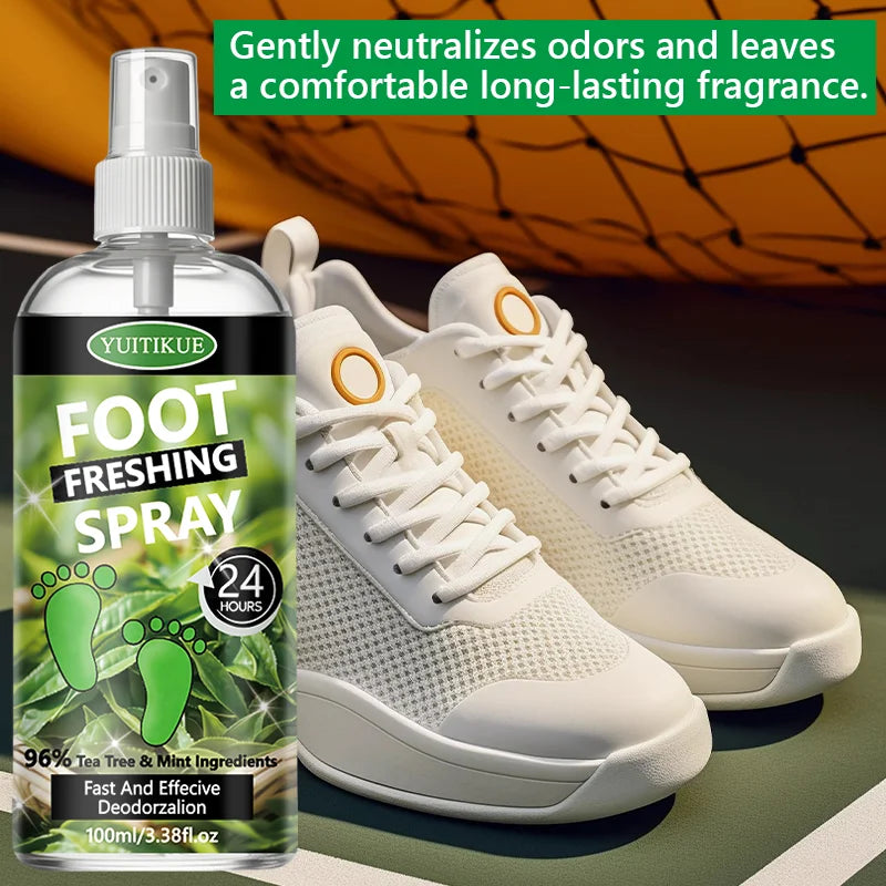 Tidesmit YUITIKUE Tea Tree Foot Deodorant Spray for long-lasting odor elimination and refreshing foot care.