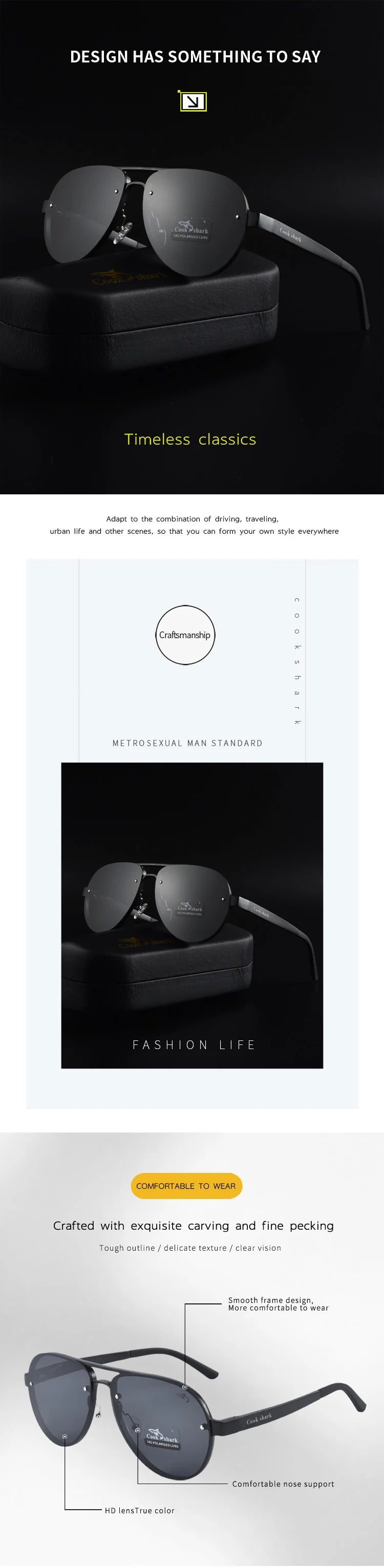 Color Changing Polarized Smart Glasses for Men - UV Protection Driving Tidesmit