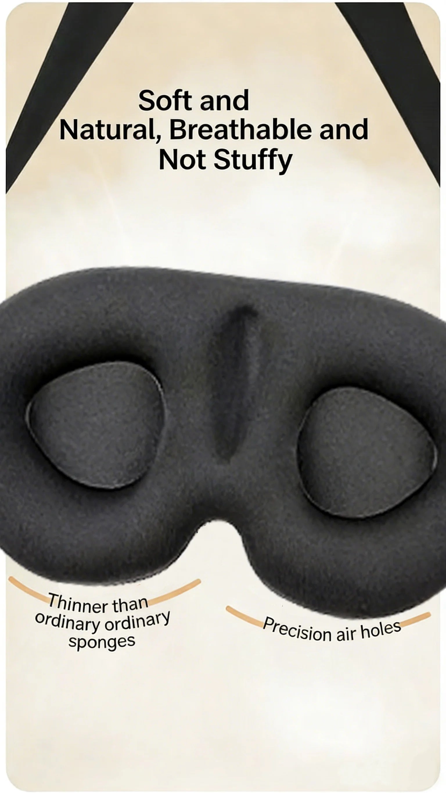 3D-Shaped Men's and Women's Sleep Eye Masks Provide Perfect Light-Blocking, Are Soft and Comfortable, Suitable for Travel A-DH