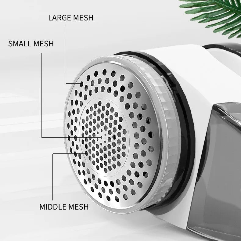 Tidesmit Zai Xiao electric fabric shaver for clothes with portable lint remover blade, side angle view.
