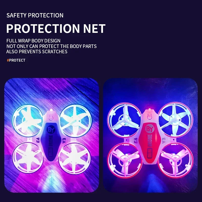 Mini Drone With Lights For Kids - Obstacle Avoidance UFO Quadcopter Tidesmit
