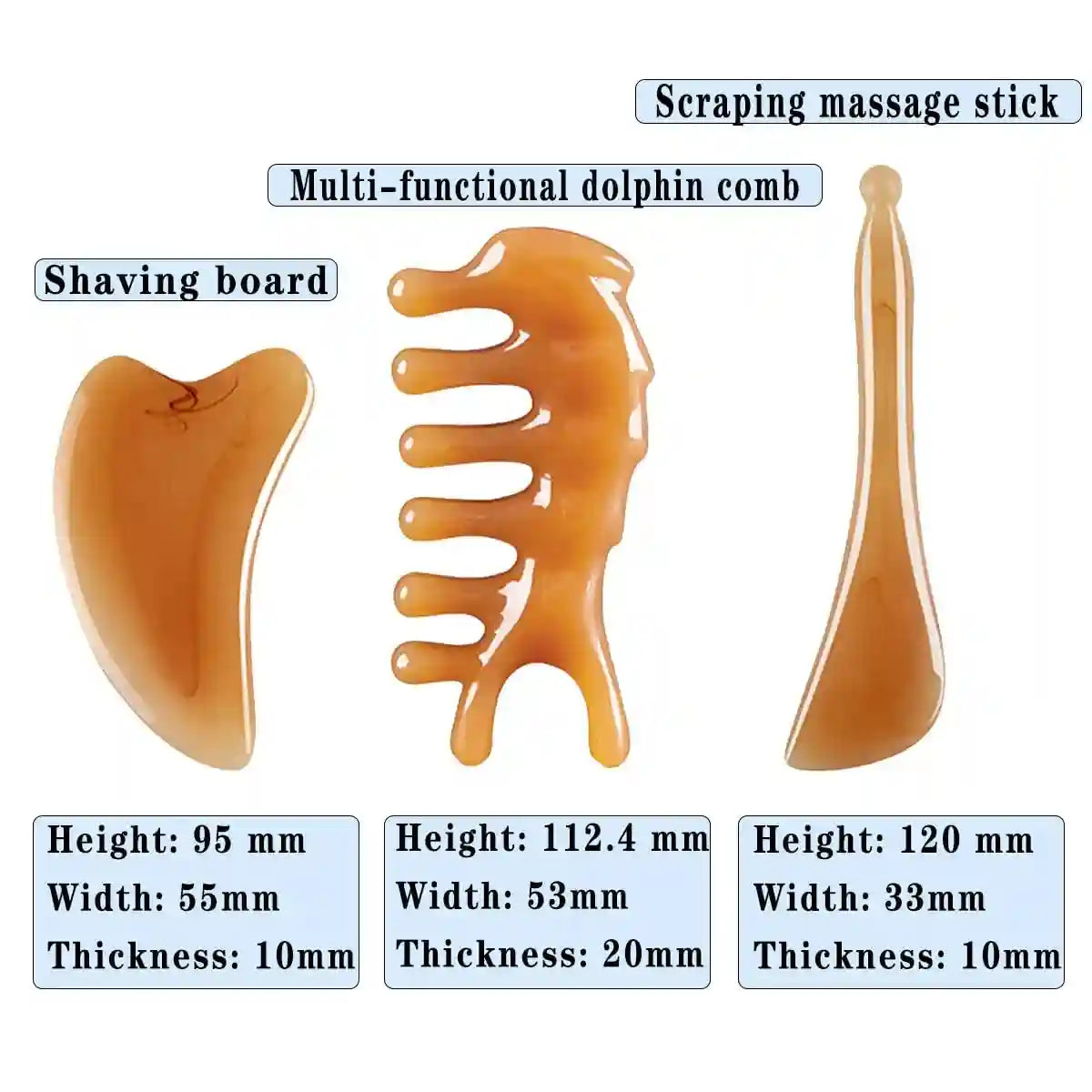 Gua Sha Scraping Massage Tool Set - Face & Body Resin Sculpting Eye Massage Instrument Tidesmit