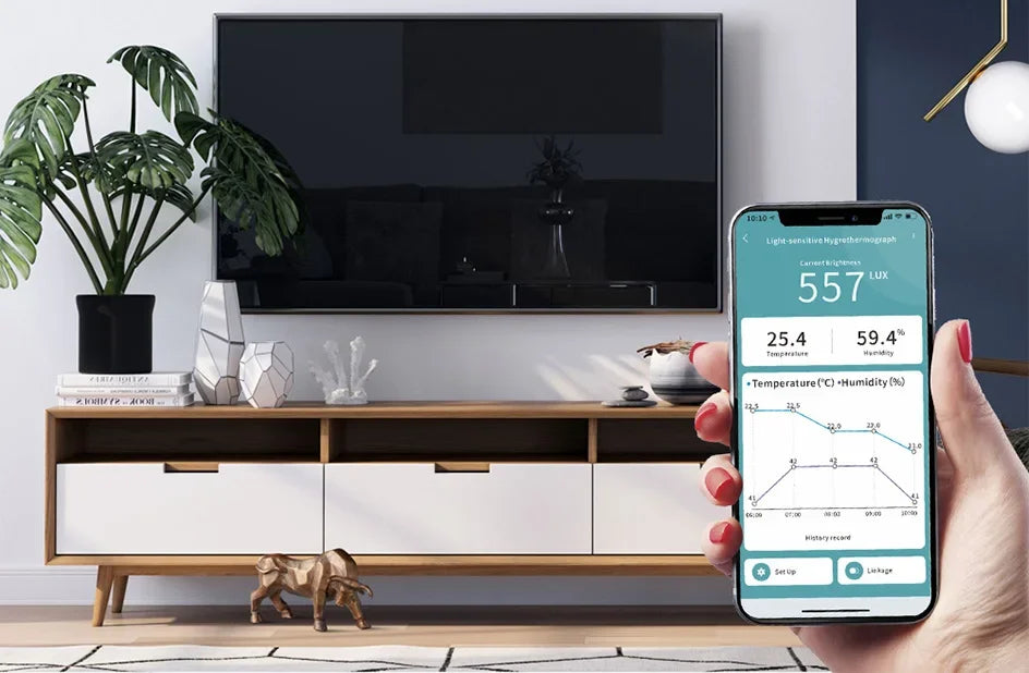 SmartLife Tuya Smart ZigBee Bluetooth-Compatible Mesh Brightness Thermometer Light Temperature Humidity Detector Wireless Remote