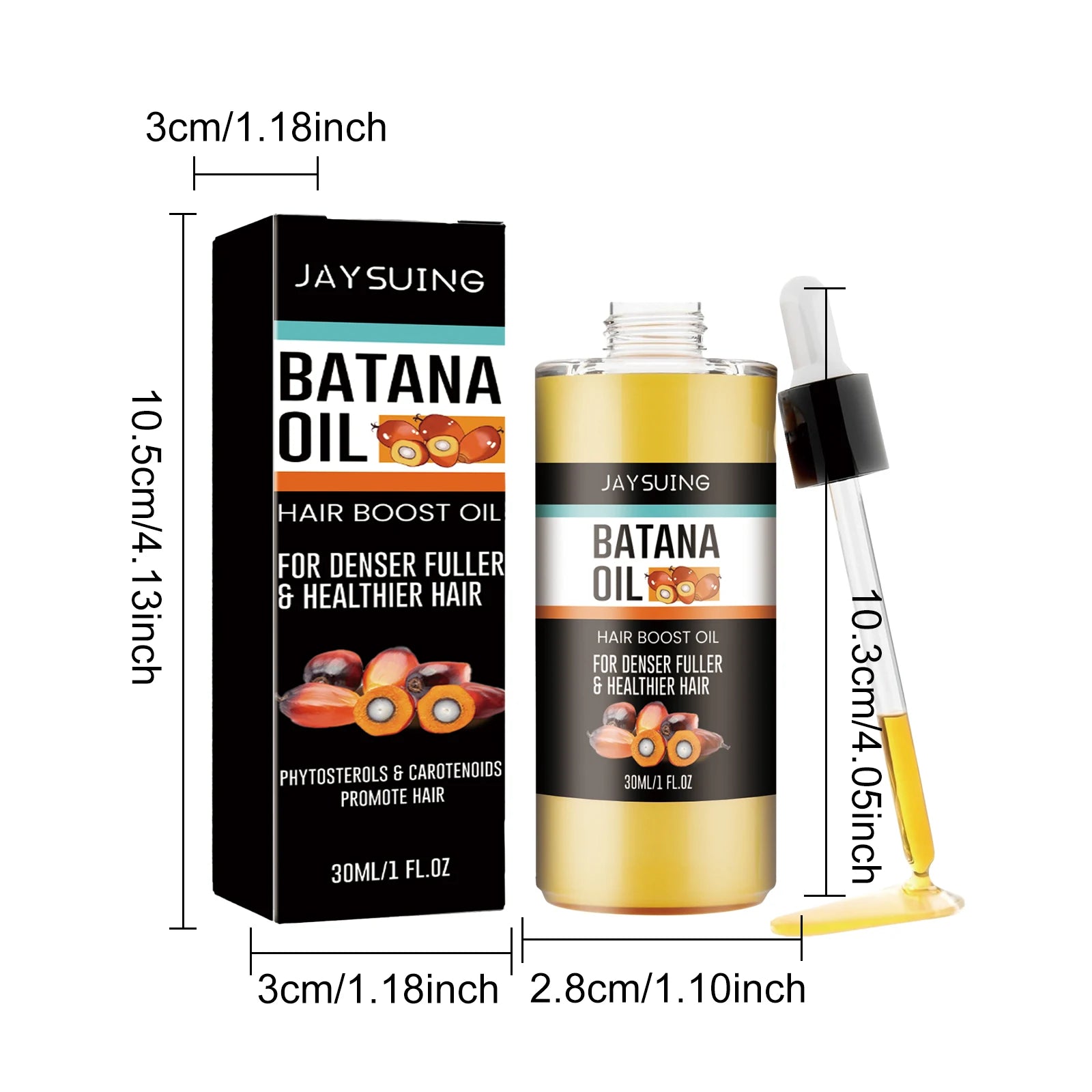 Jaysuing Batana Oil for fast hair growth, hair loss treatment, and root repair with phytosterols and carotenoids.