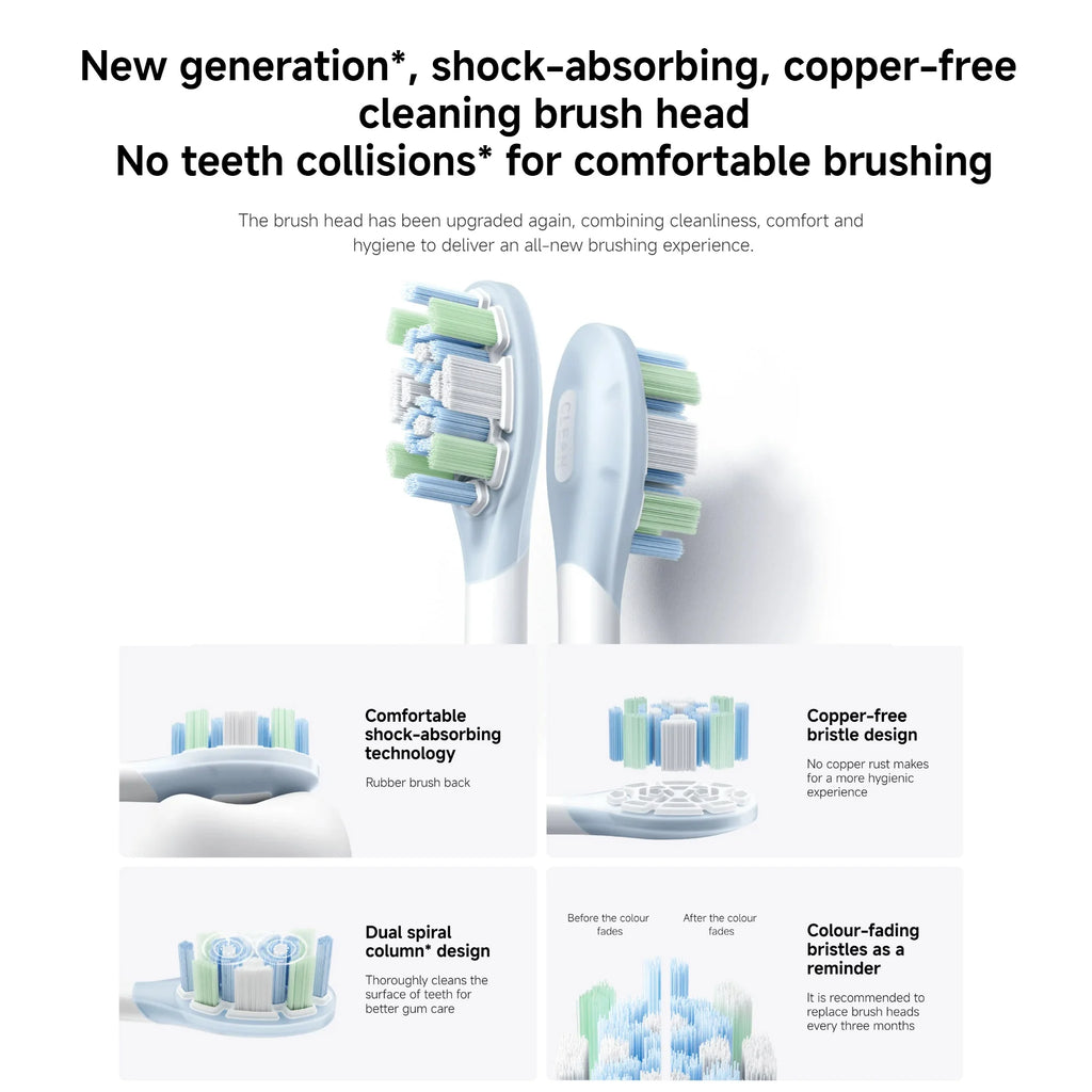 Xiaomi Oscillation Electric Toothbrush EU, Sonic Vibration Motor 2 Colours Shock-absorbing Copper-free Cleaning Brush Head 180-day Battery Life