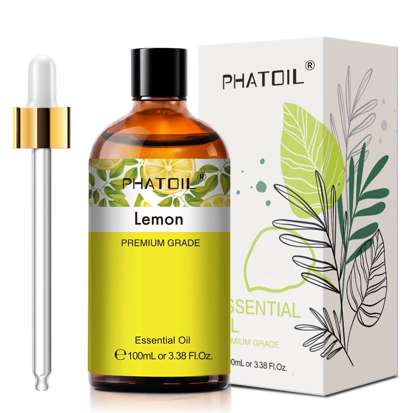 PHATOIL 100ml Lavender Peppermint Lemon Eucalyptus Lemongrass Essential Oil Natural Plant Pure Essential Oils For Diffuser