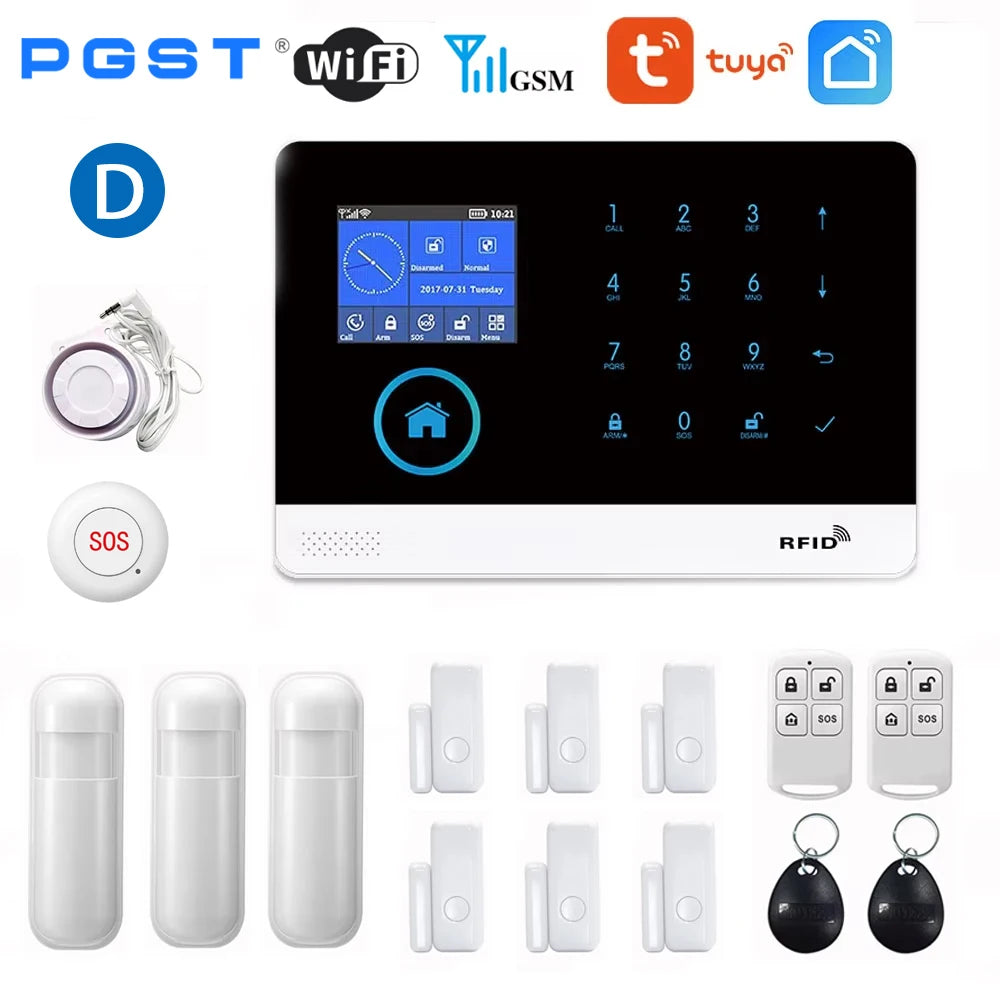 Wireless Home Alarm System with WiFi, Tuya App, and Smart Alerts D Eu plug Tidesmit