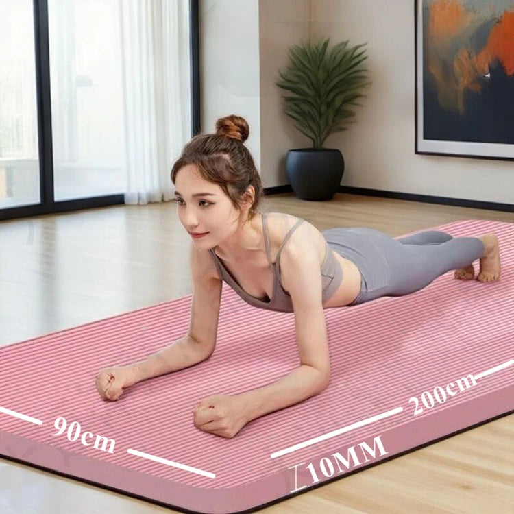 200/185×80/90cmYoga Mat Travel Fitness Exercise 10mm Thicknesses for Yoga Pilates Floor Workouts Thicken Widen Moisture-proof