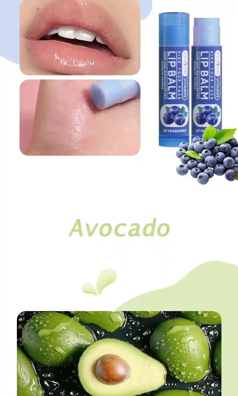 Fruit Flavor Lip Balm Set - 6 Pack Moisturizing Lip Treatment Lip Care Tidesmit