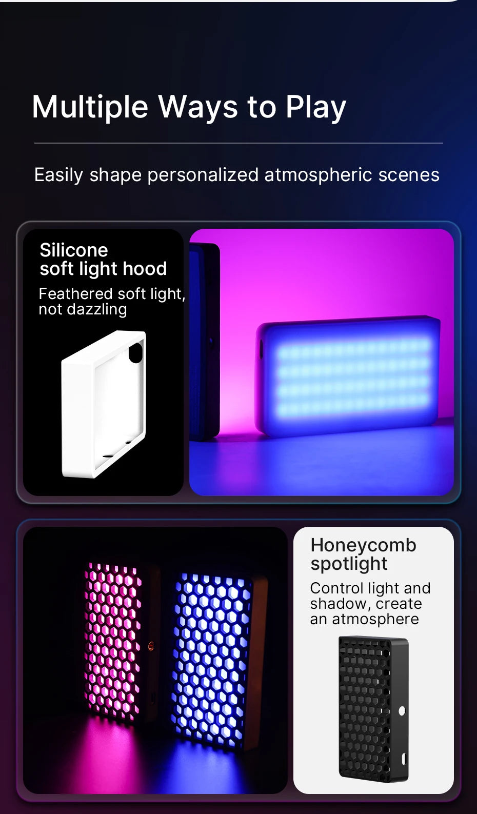 RGB LED Video Light | Portable 4000mAh CRI 95+ Pocket Panel (Ulanzi LT002) Tidesmit