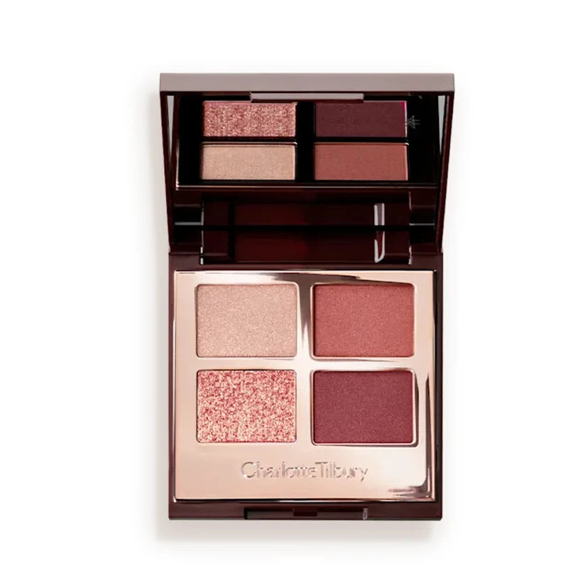 Tidesmit 9 color rose pink eyeshadow palette matte and glitter shimmer texture swatch for face makeup look