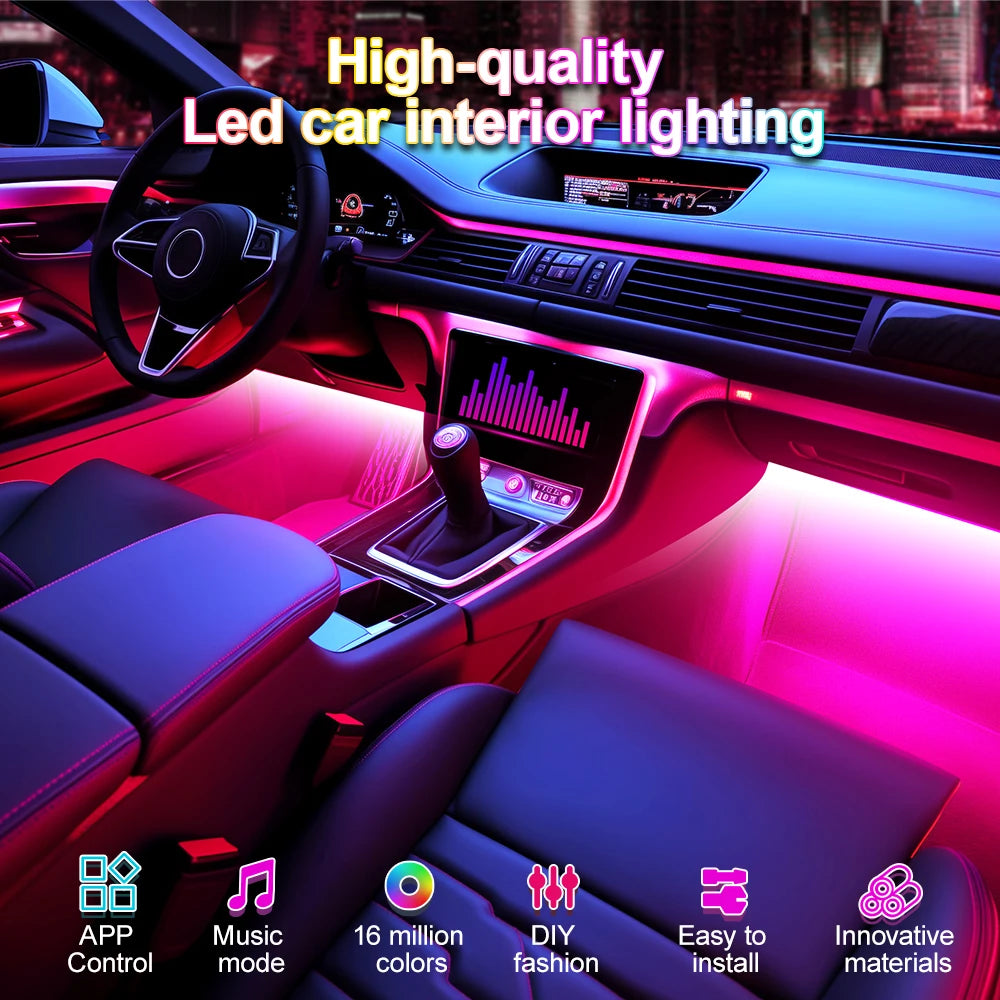 Ambient Car LED Footwell Lights – App Controlled Interior Lighting Tidesmit