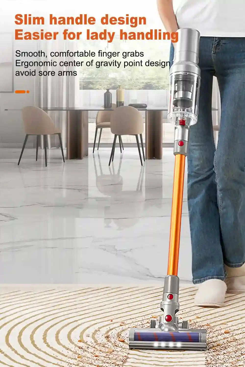 Tidesmit ABIR VC205 Cordless Handheld Vacuum with 27000PA suction, touch screen, and smart dust sensor features