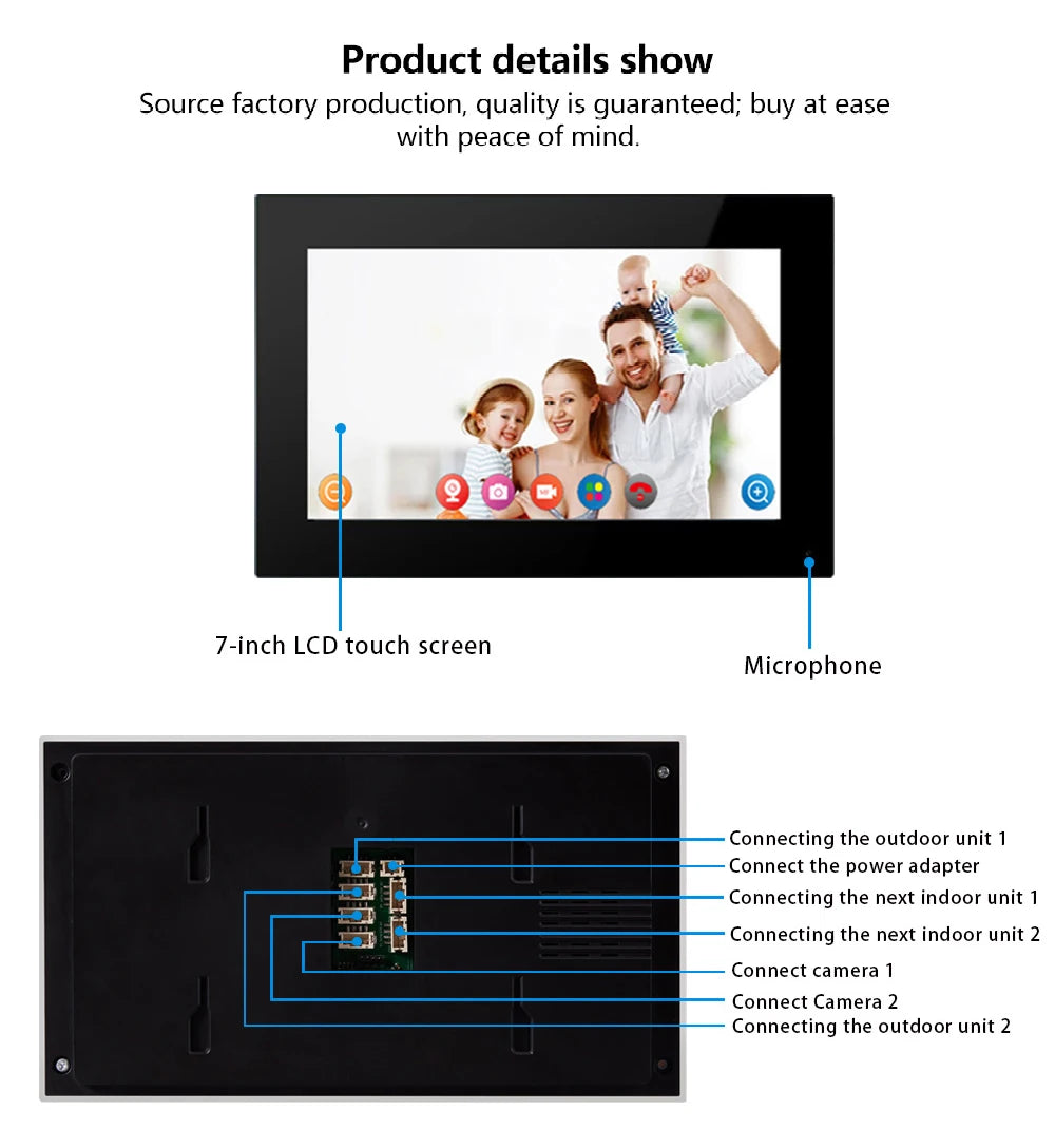 support tuya app Smart Video Intercom 1080P AHD WiFi Access Control System Camera Monitor Villa Home Security