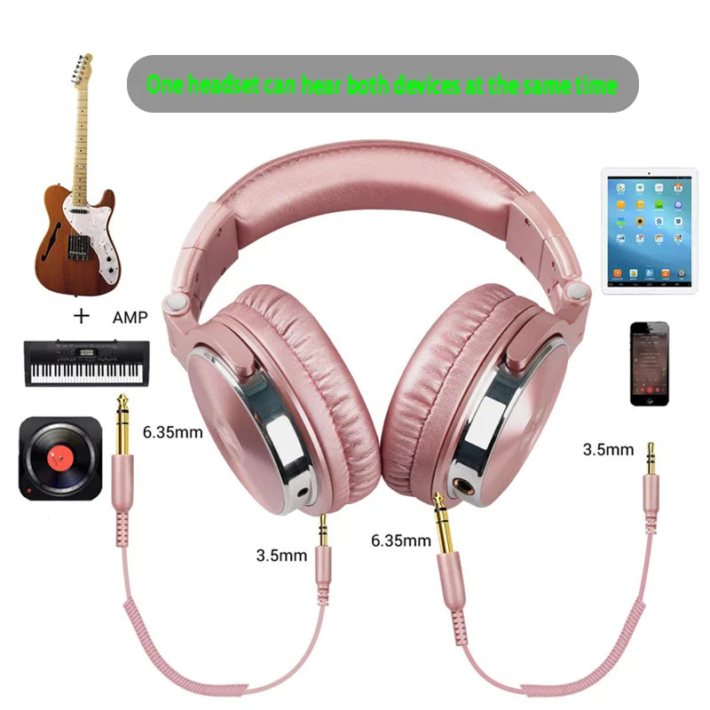Wired Studio Headphones with Mic, 50mm Drivers - Red/Black or Black Tidesmit