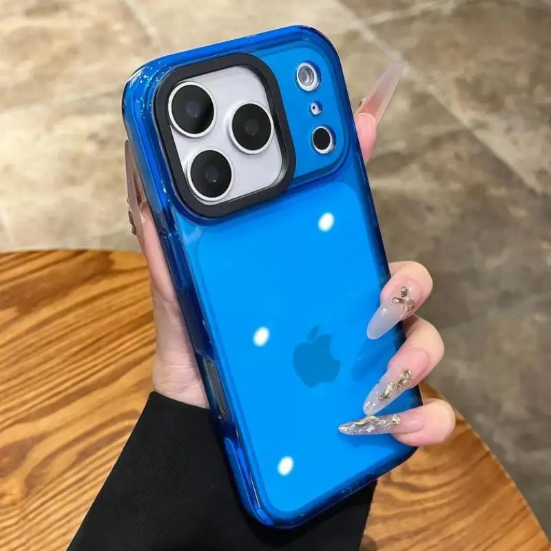 iPhone 16 Clear Phone Case - Military-Grade Shockproof Slim Fit Cover Blue Tidesmit