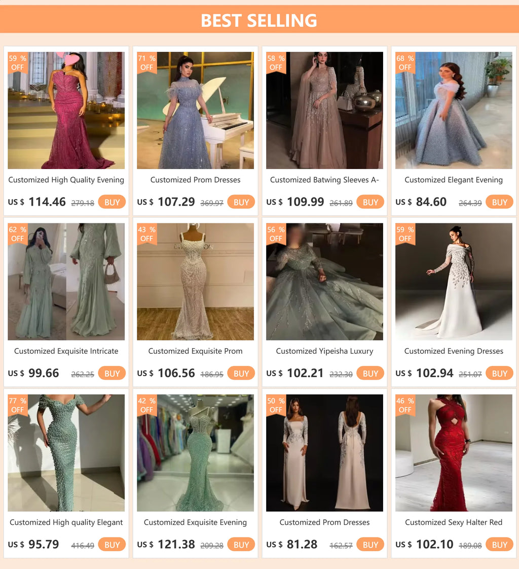 Customized High quality Classic Exquisite Retro Jersey Applique Straight Strapless Long Dresses Prom Dresses Matching