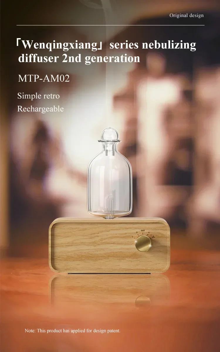 Wood Grain Aroma Diffuser Air Freshener Waterless Essential Oil Diffusers Mini Usb Nebulizer Diffuser  for Home Office Room