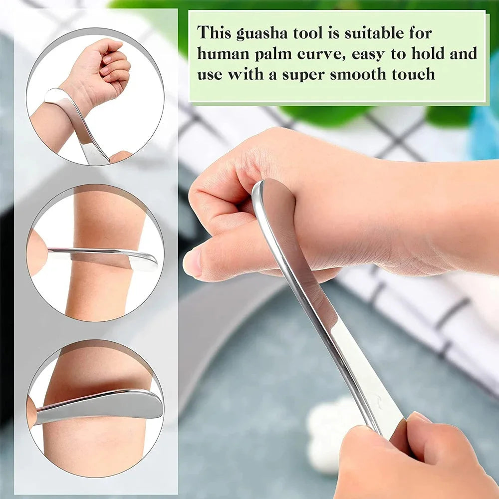 Myofascial Release Tool: Professional Stainless Steel Gua Sha Scraper Fascia Gun Tidesmit