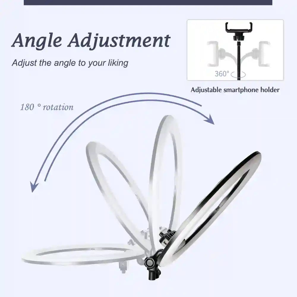 18 Inch Ring Light with Tripod Stand - Adjustable Professional LED Lamp Tidesmit