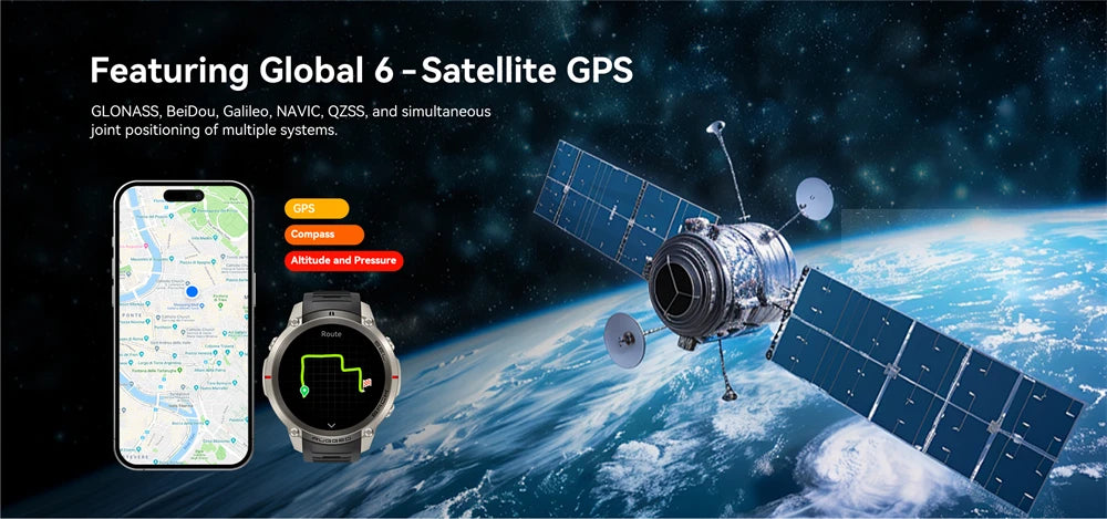 2026 Outdoor Tactical GPS 1.43"AMOLED Smart Watch Offine Map Compass Heart Rate Fitness Tracker 5ATM Waterproof Sports Watches