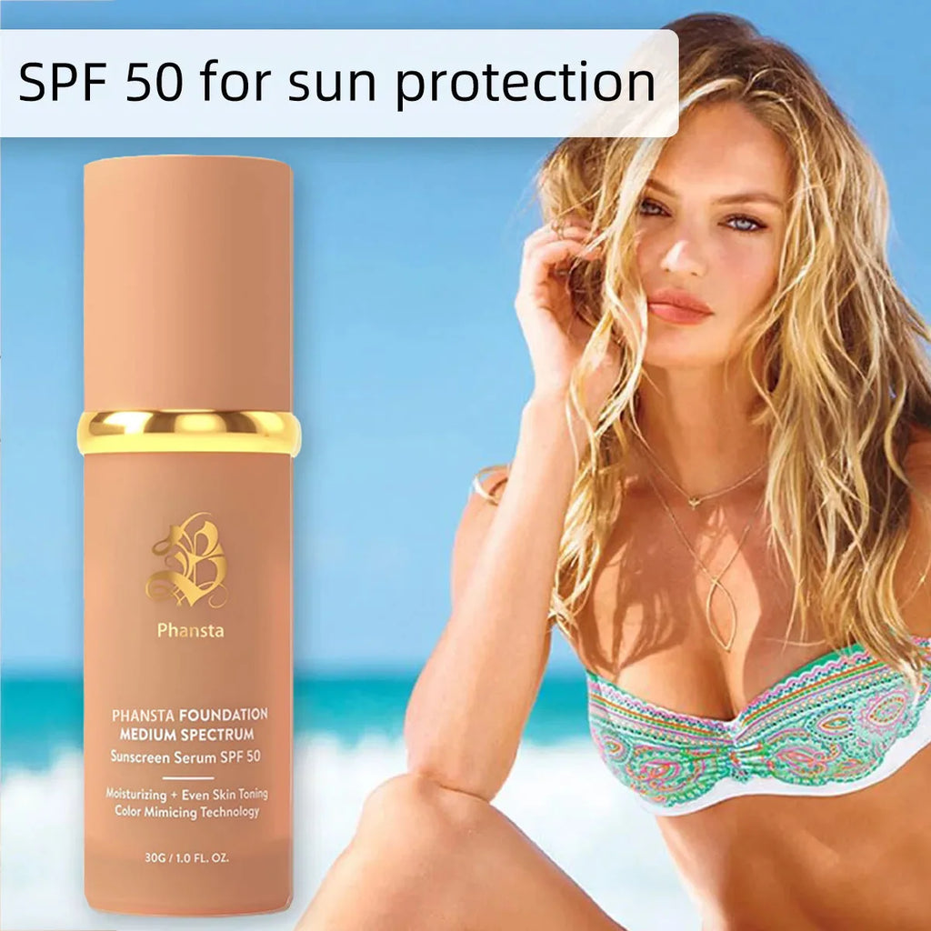 Tidesmit 4 in 1 hydrating liquid foundation with SPF 50 plus medium to full coverage for natural waterproof makeup