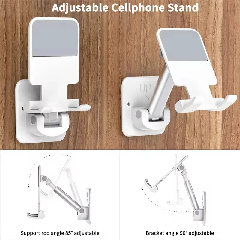 Wall Sticker Mount Tablet Stand Stretchable Arm Cell Phone Wall Holder Adjustable Wall Stand for IPad IPhone 4-12inch Universal