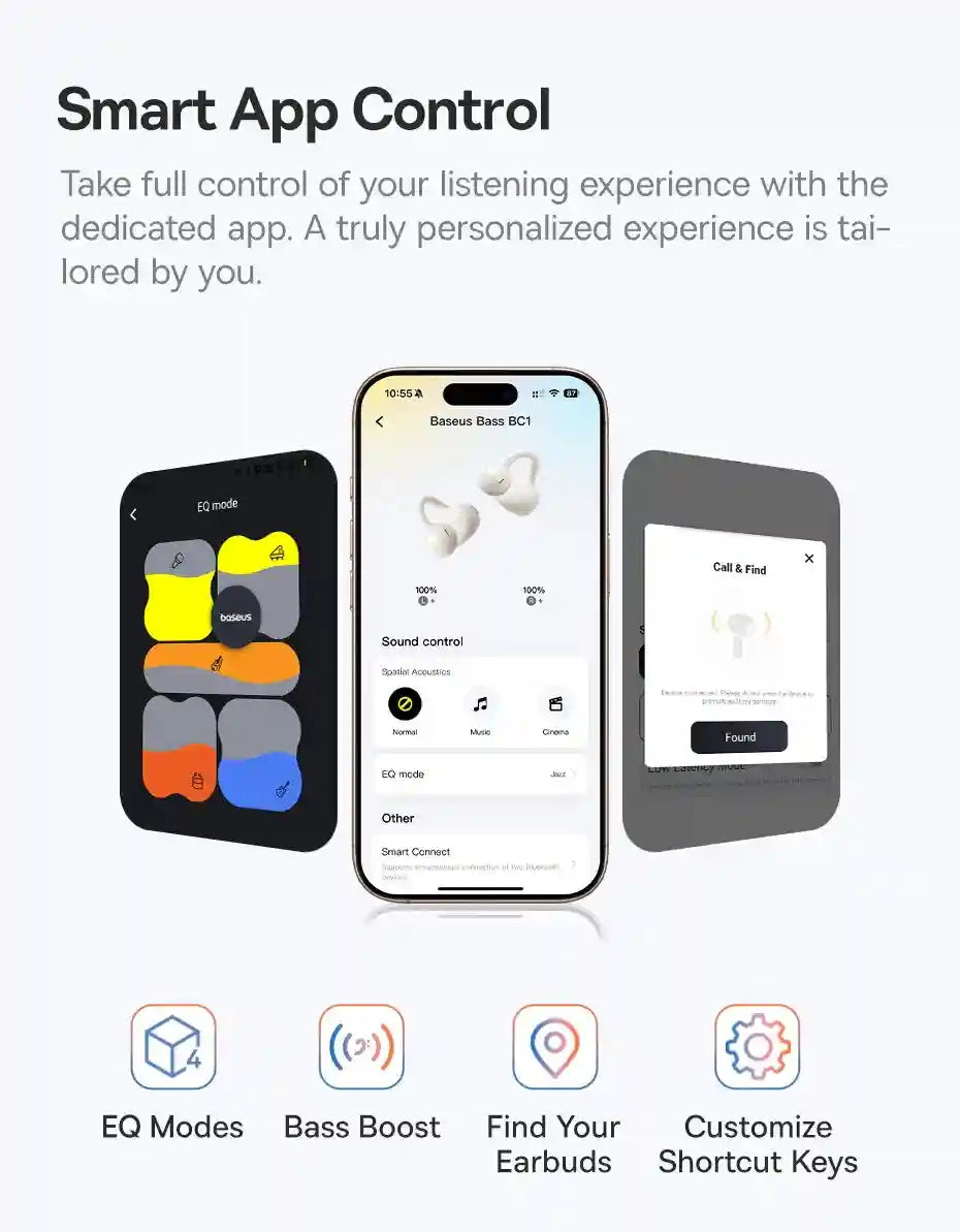 Tidesmit Open Ear Wireless Earbuds – Secure Clip-On Sports Headphones Tidesmit