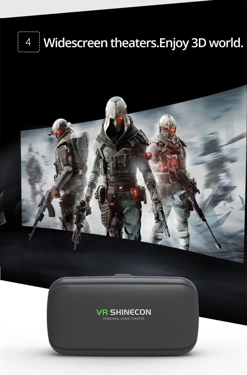 VR Headset for Smartphone - Immersive 3D Glasses for Mobile Media Tidesmit