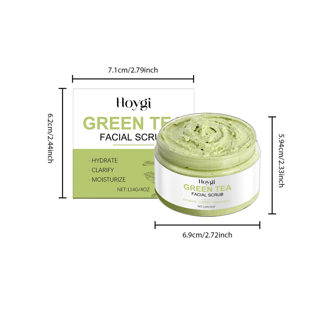 Green Tea Facial Scrub - Deep Pore Exfoliation - Natural Skin Care Scrubs Treatments Tidesmit