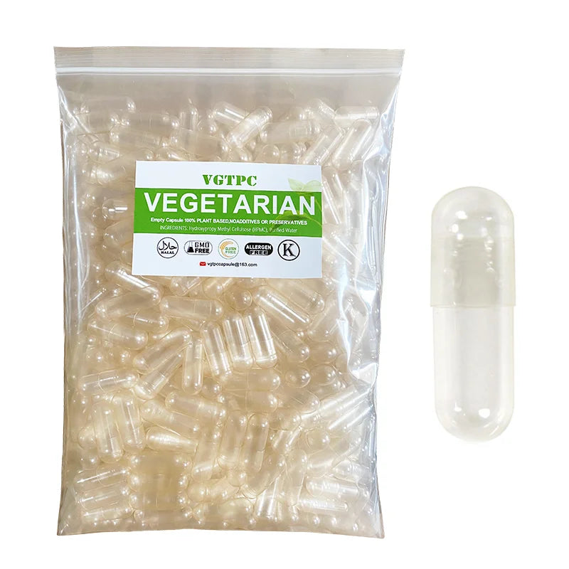 1000pcs Size 00 HPMC Vegetarian Empty Capsules by Tidesmit - Vegan, Kosher, Halal Certified Plant-Based Pill Shells
