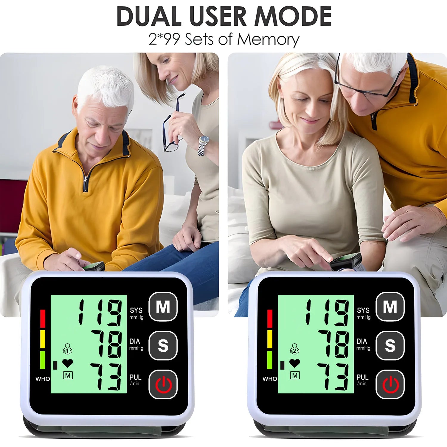 Portable Sphygmomanometer Medical Digital Wrist Blood Pressure Monitor Pulse Heart Rate Monitor Tonometer тонометр