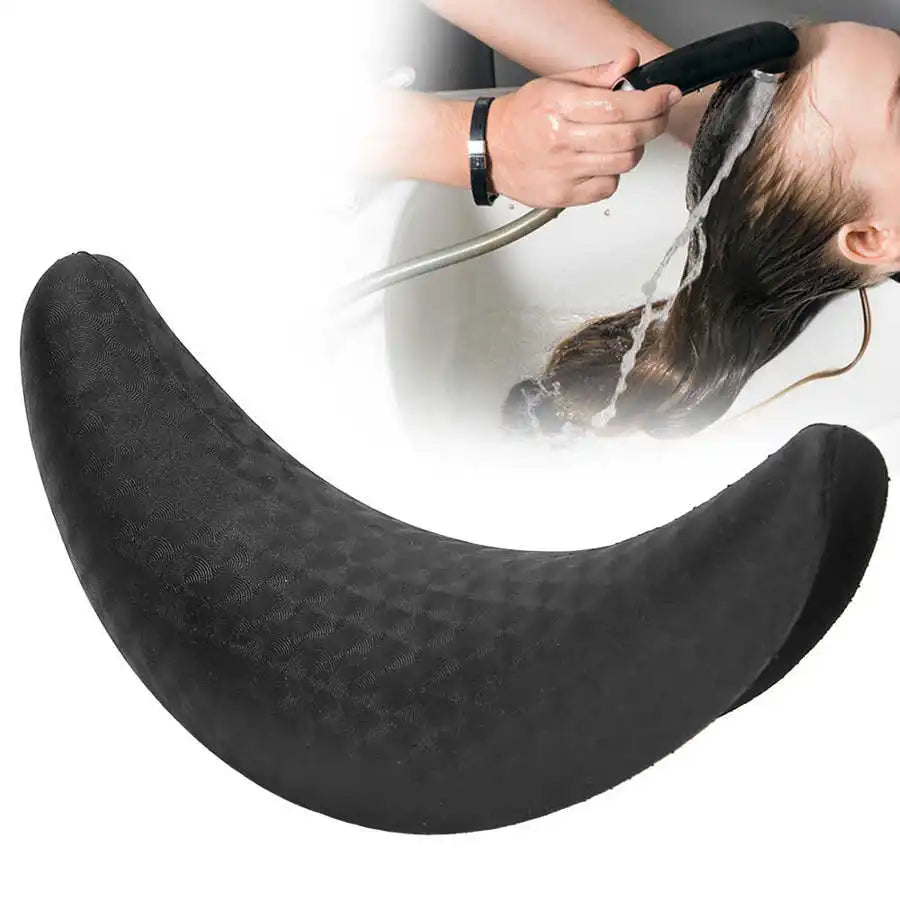 Salon Hair Washing Neck Cushion - Ergonomic Silicone Support (Black) Massage Chairs Black Tidesmit