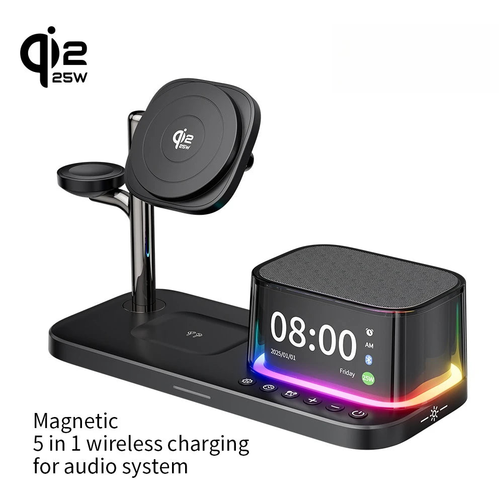 5-in-1 Wireless Charger Stand - MagSafe Compatible Qi Certified Station Tidesmit