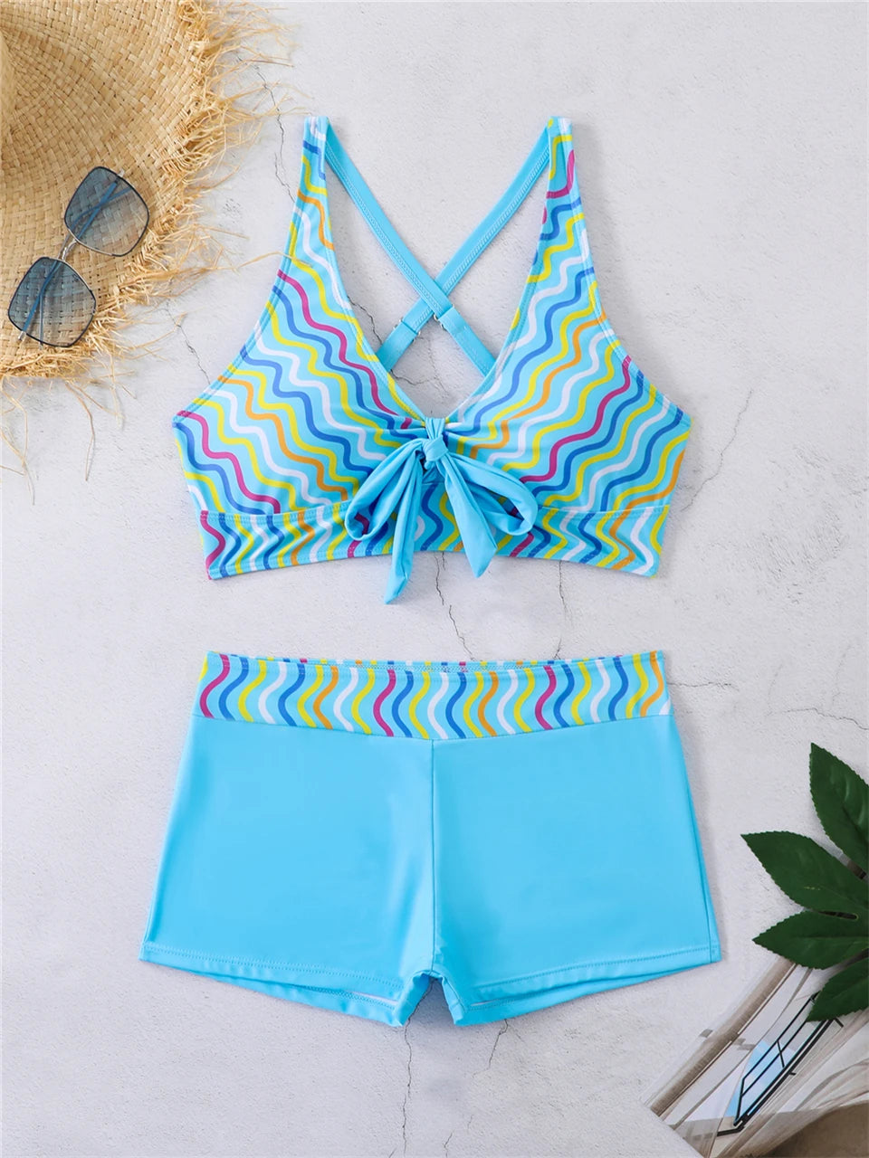 2025 High Waist Bikinis Women Sports Swimwear Print Bathing Suit Female Padded Beach Wear Bathers Swimming Swimsuit Summer