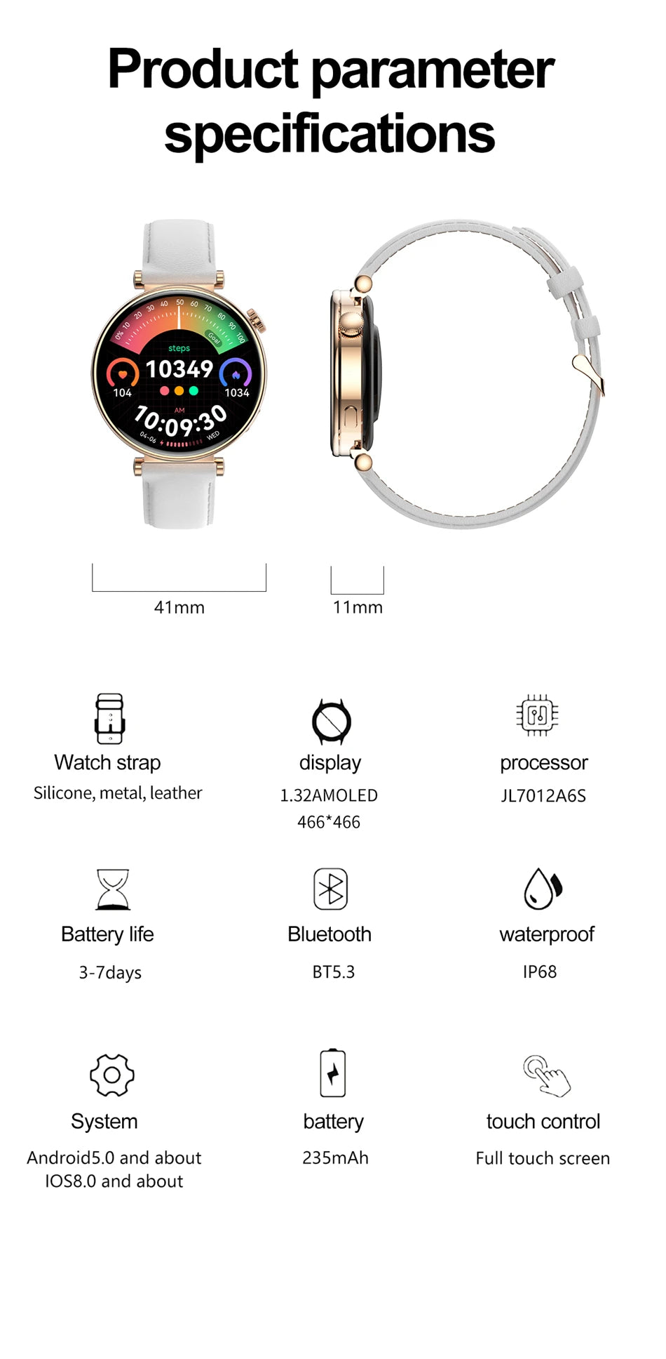 2026 New For Original Watch Mini Women Smartwatch GPS motion trail NFC 466*466 HD Full screen touch Ladies Smartwatch