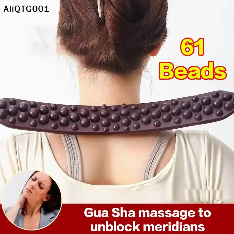 Back Massage Roller - Wooden 61-Bead Manual Deep Tissue Guasha Tool Massage Roller Tidesmit