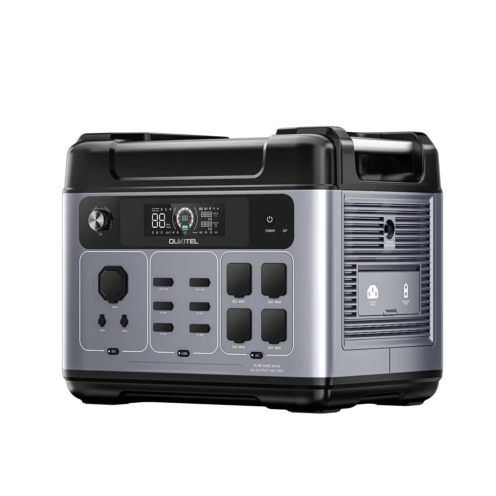 OUKITEL P2001 Plus 2400W Power Station 2048Wh Solar Generator 1.5H Full Charging, APP Control Battery Backup for Outdoor Camping