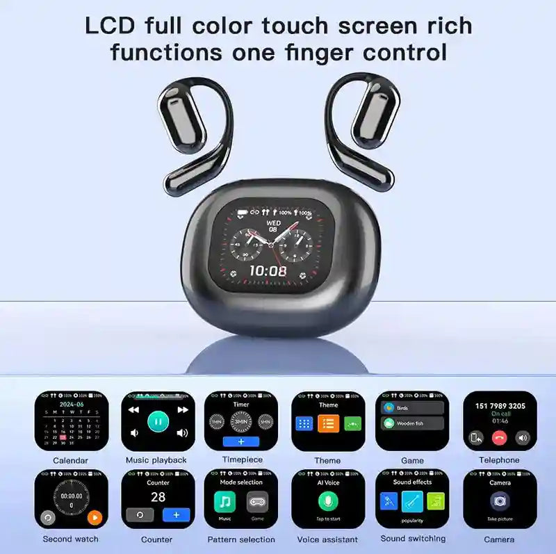 AI Language Translation Earbuds with LCD Touch Case - Tidesmit Tidesmit