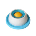 Blue and white interactive dog and cat lick mat for dental health, slow feeding, and mental enrichment.