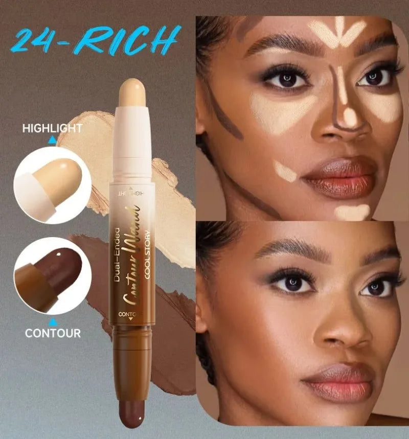 Tidesmit double-ended contour stick for sculpting face makeup showing waterproof full coverage cream texture detail