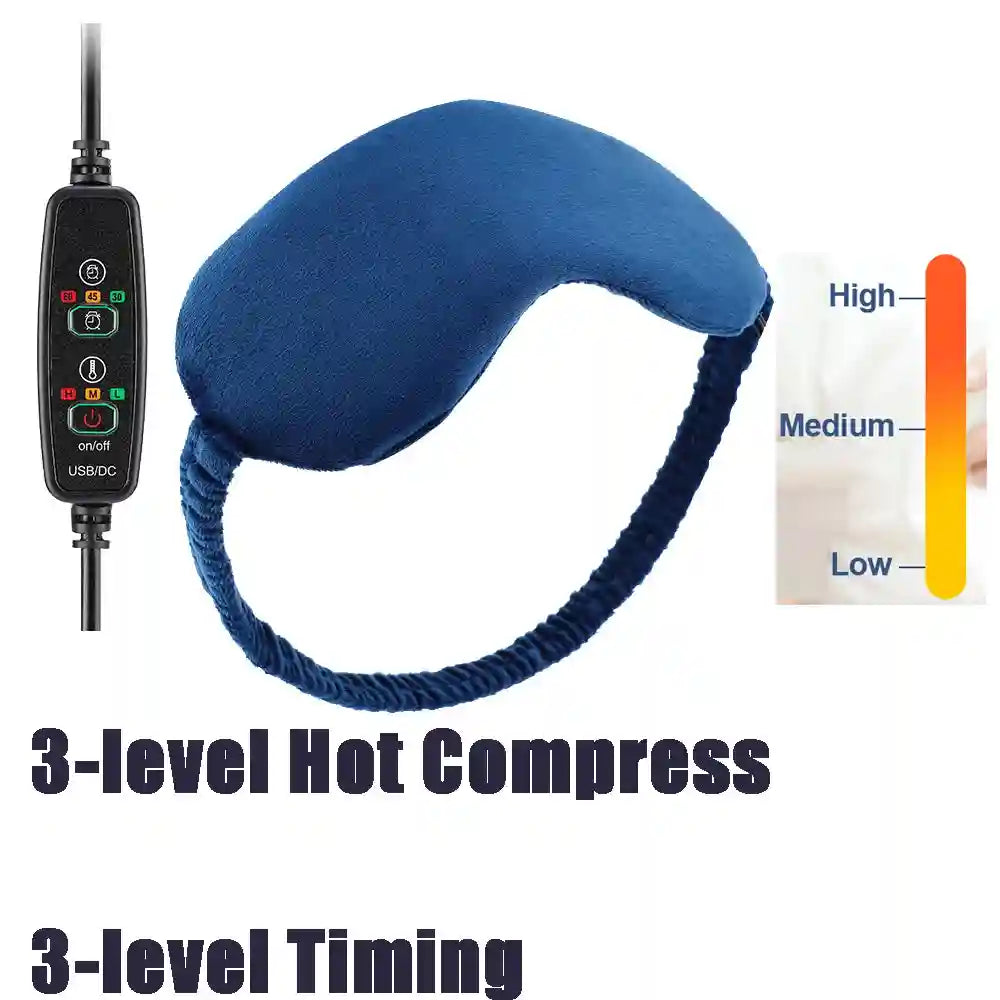 Heated Eye Massager Mask for Eye Strain Relief and Rechargeable Sleep Eye Massage Instrument No Vibration China Mainland