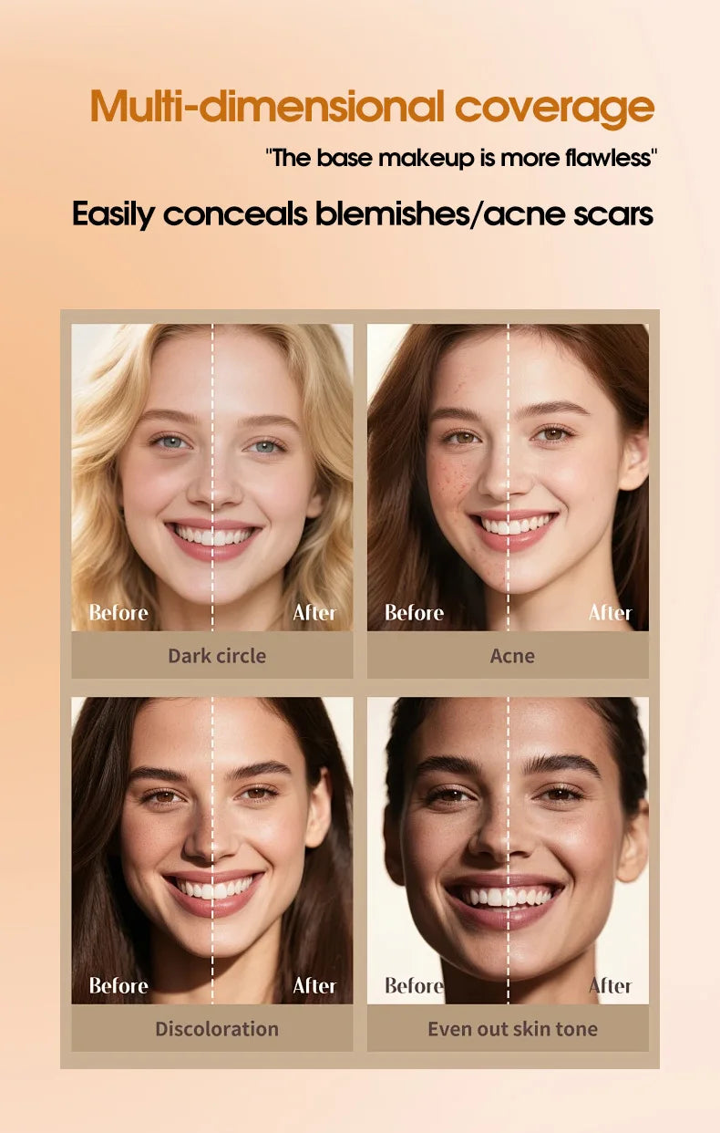 Tidesmit double-head foundation stick waterproof nine-color eraser concealer solid cream texture close-up