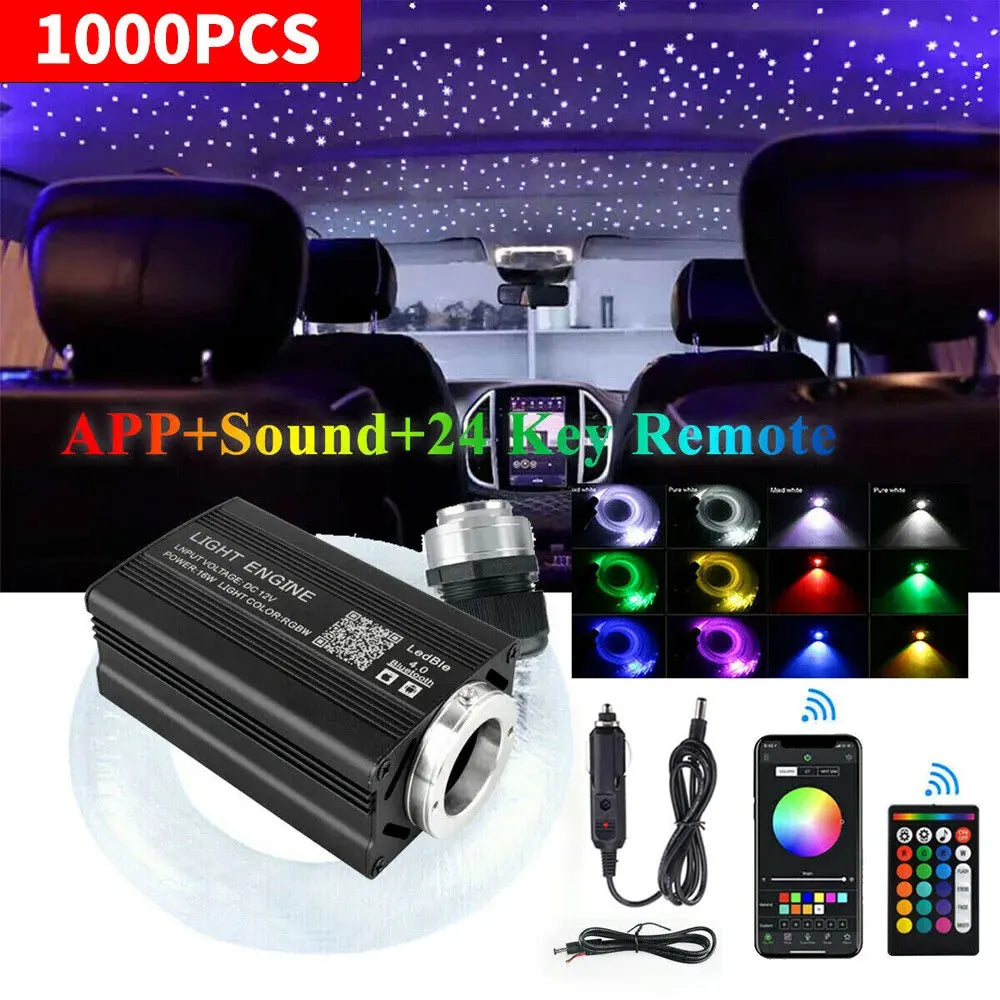 Car Starry Sky Light Kit 16W RGB - DIY Fiber Optic Ceiling Lamp Tidesmit