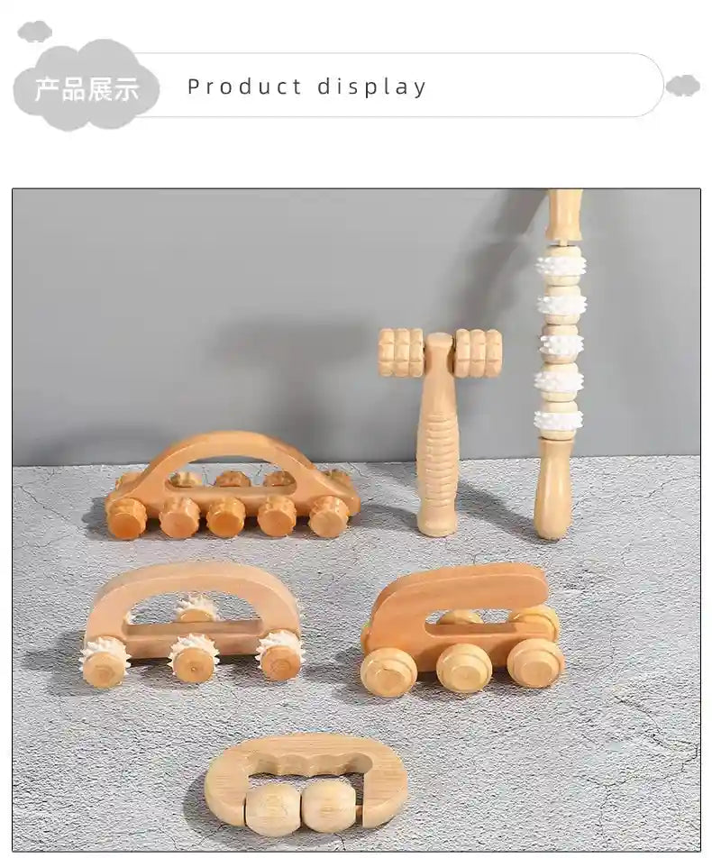 Wooden Massage Roller for Deep Tissue Muscle Relief - Tidesmit Massage Roller Tidesmit
