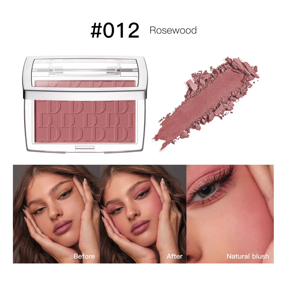 Tidesmit matte blush powder texture close-up for waterproof face contouring and natural cheek brightening makeup