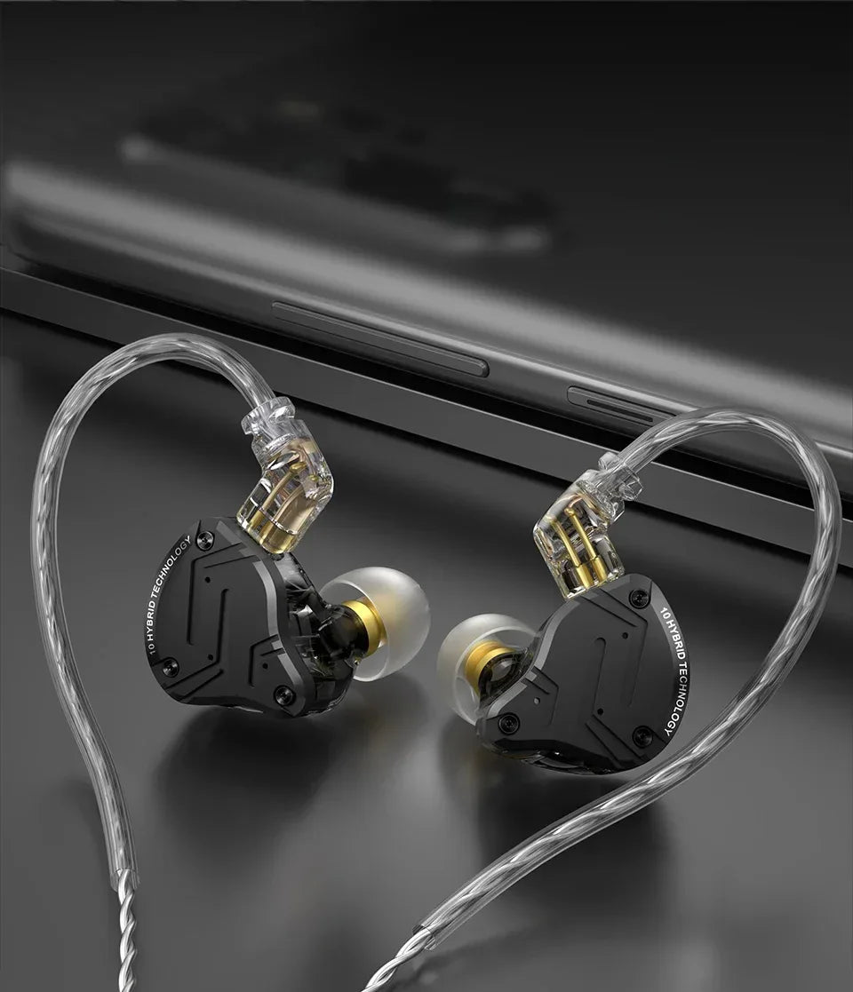 KZ ZS10 Pro X In-Ear Monitors 5-Driver Hybrid HiFi Earphones Tidesmit Tidesmit