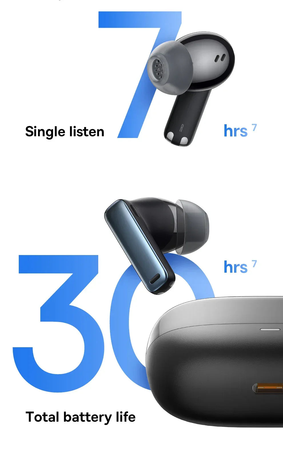 Tidesmit 48dB Active Noise Cancelling Wireless Earbuds - Bluetooth 5.3 Tidesmit