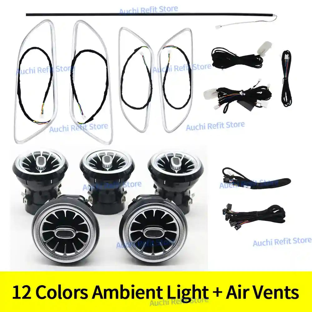 Mercedes-Benz LED Ambient Air Vent Kit - 12/256 Color RGB Interior Upgrade 12 Color Suit CN Tidesmit